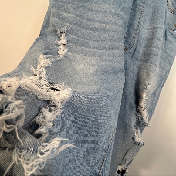 Streetwear Society Sky Blue Distressed Overalls (Junior) 13 - Picture 3 of 12